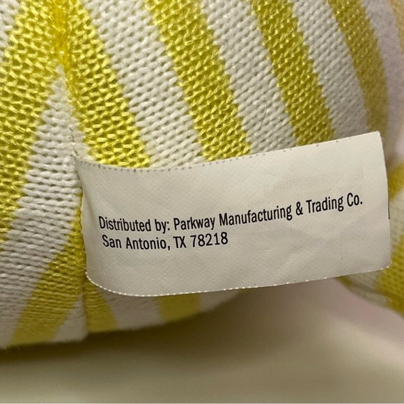 Parkway Striped Yellow and White Knit Fox Plush Stuffed Toy Pink Heart Bow 15" - Picture 8 of 16